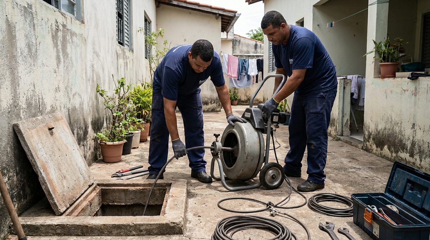 Desentupimento de Coluna Sanitária em Indaiatuba‑SP