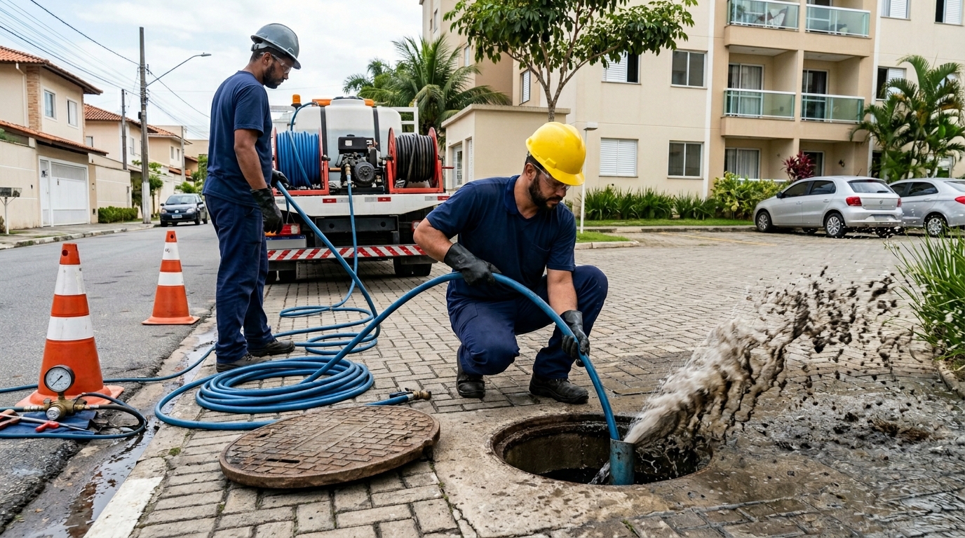 Desobstrução com Alta Pressão em Indaiatuba‑SP
