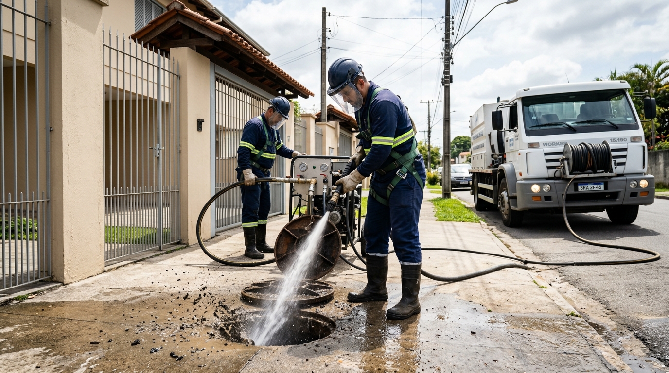 Limpeza de Tubulação com Hidrojato em Indaiatuba‑SP